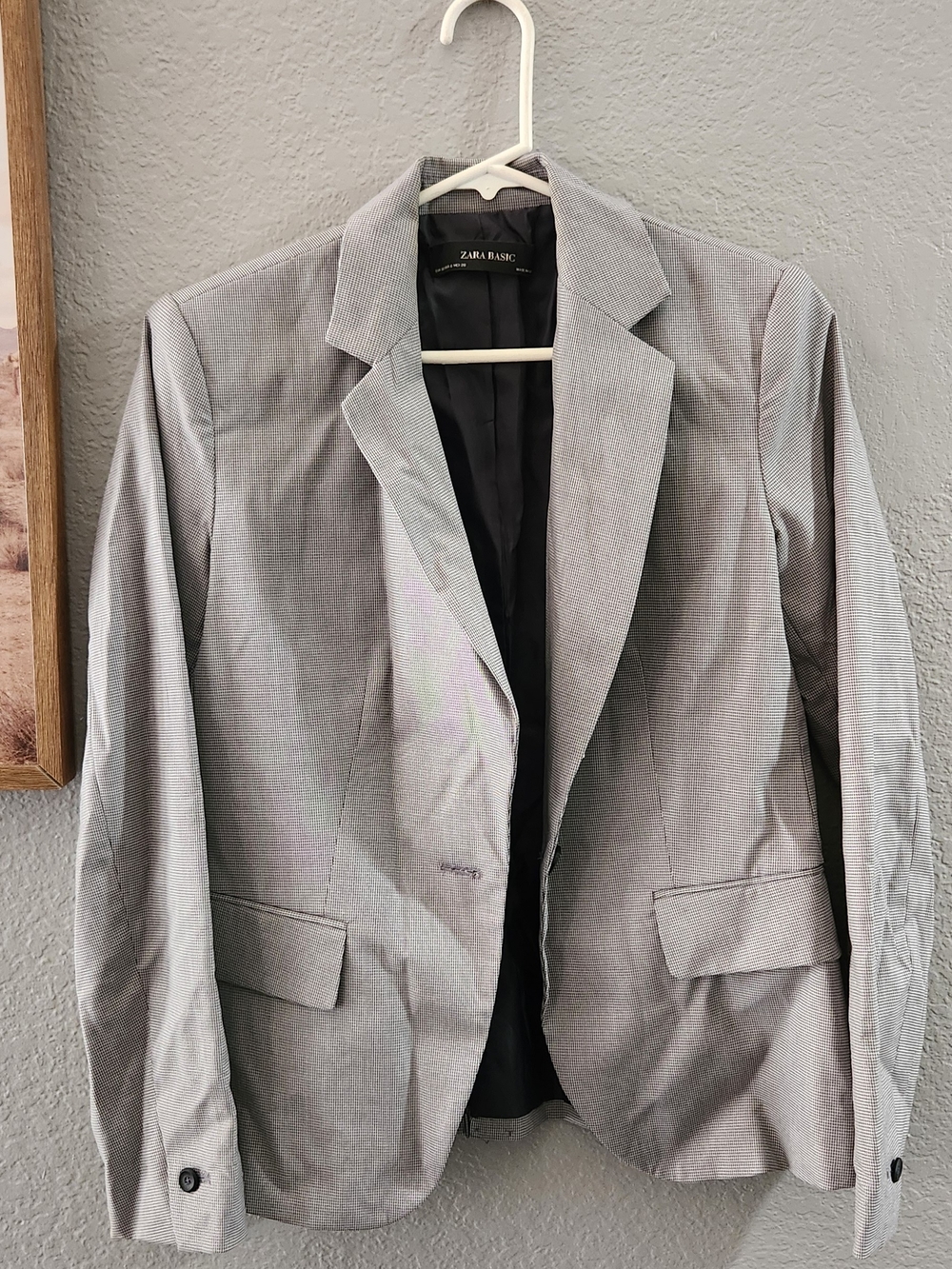 Zara Black & White Women's Single-Breasted Blazer